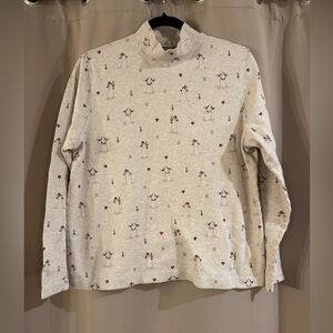 Croft & Barrow Cream Turtleneck with Festive Accents